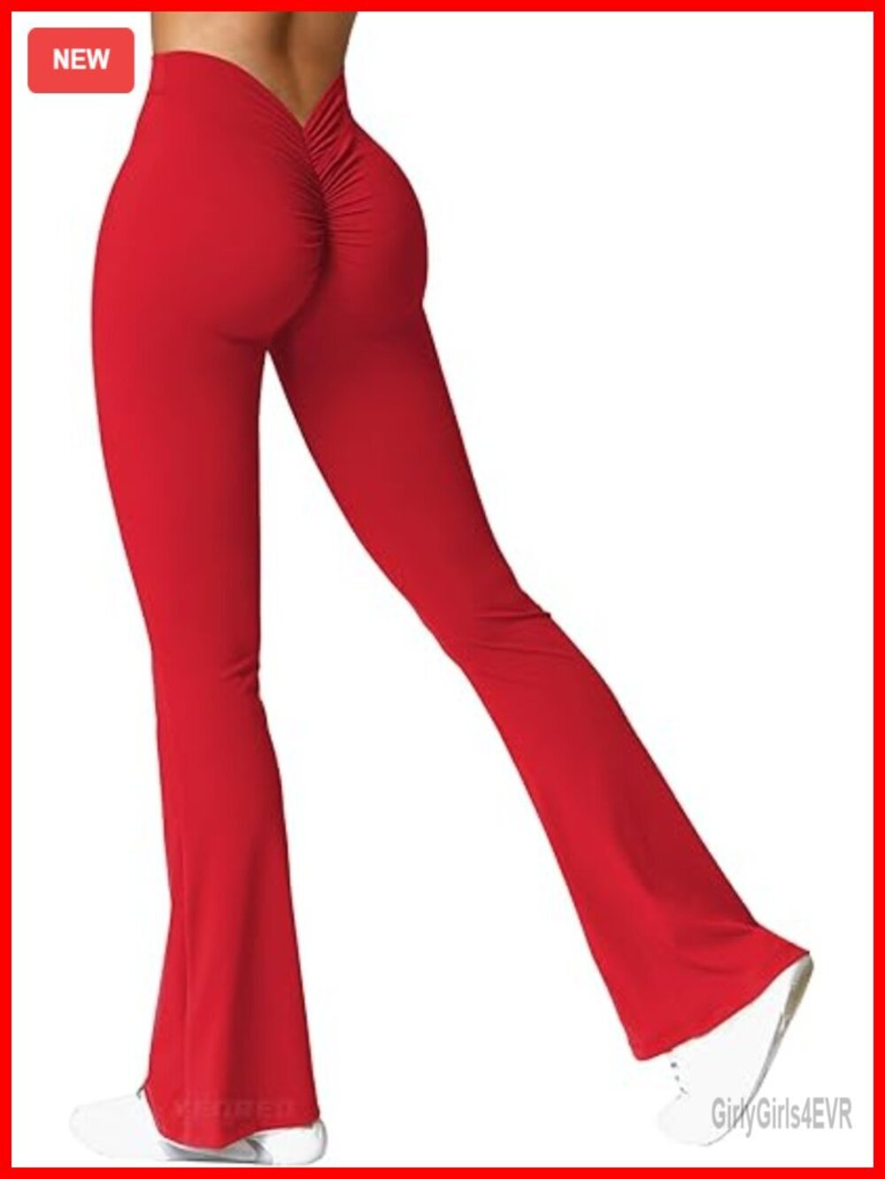 Boost Scrunch Flare Leggings V Back Butt Lifting Wide Leg High Waist 31.5" Gym